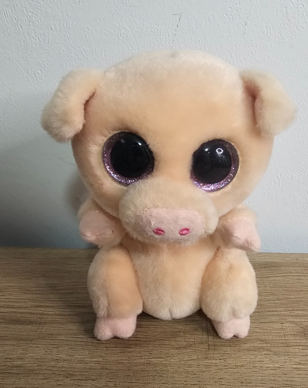 Ty Beanie Boos 2017 Pink Piggley Pig Plush Stuffed Animal Glitter Eyes